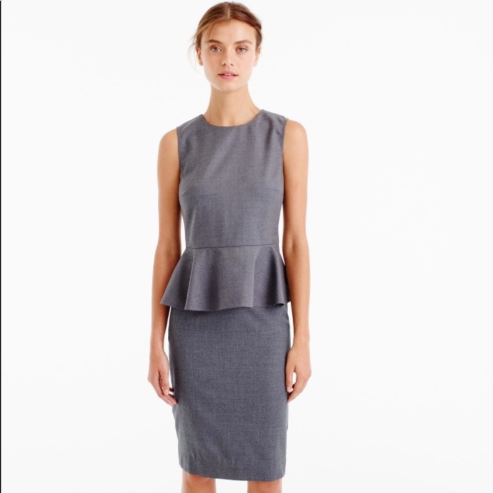 J.Crew Peplum Top in Super 120s Wool